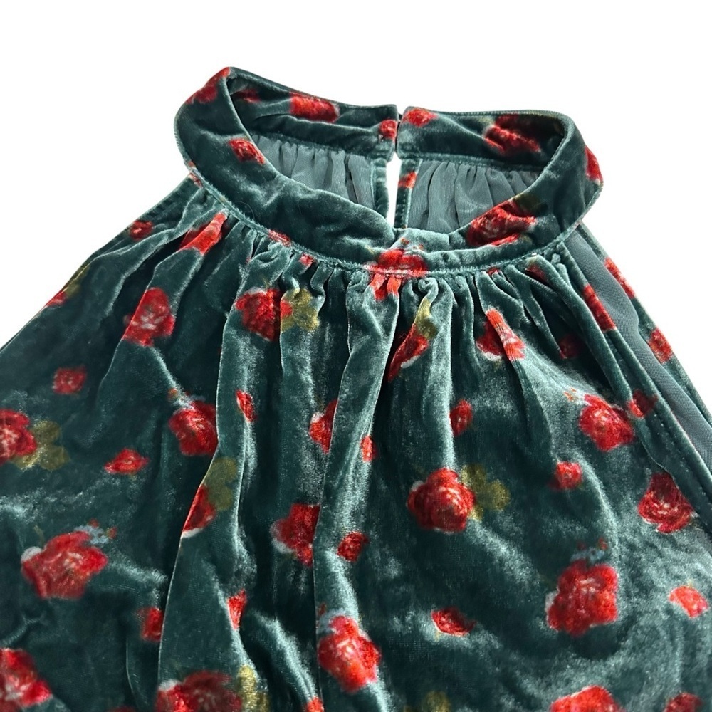LOFT Floral Velvet Shirred Halter Top - Picture 4 of 8